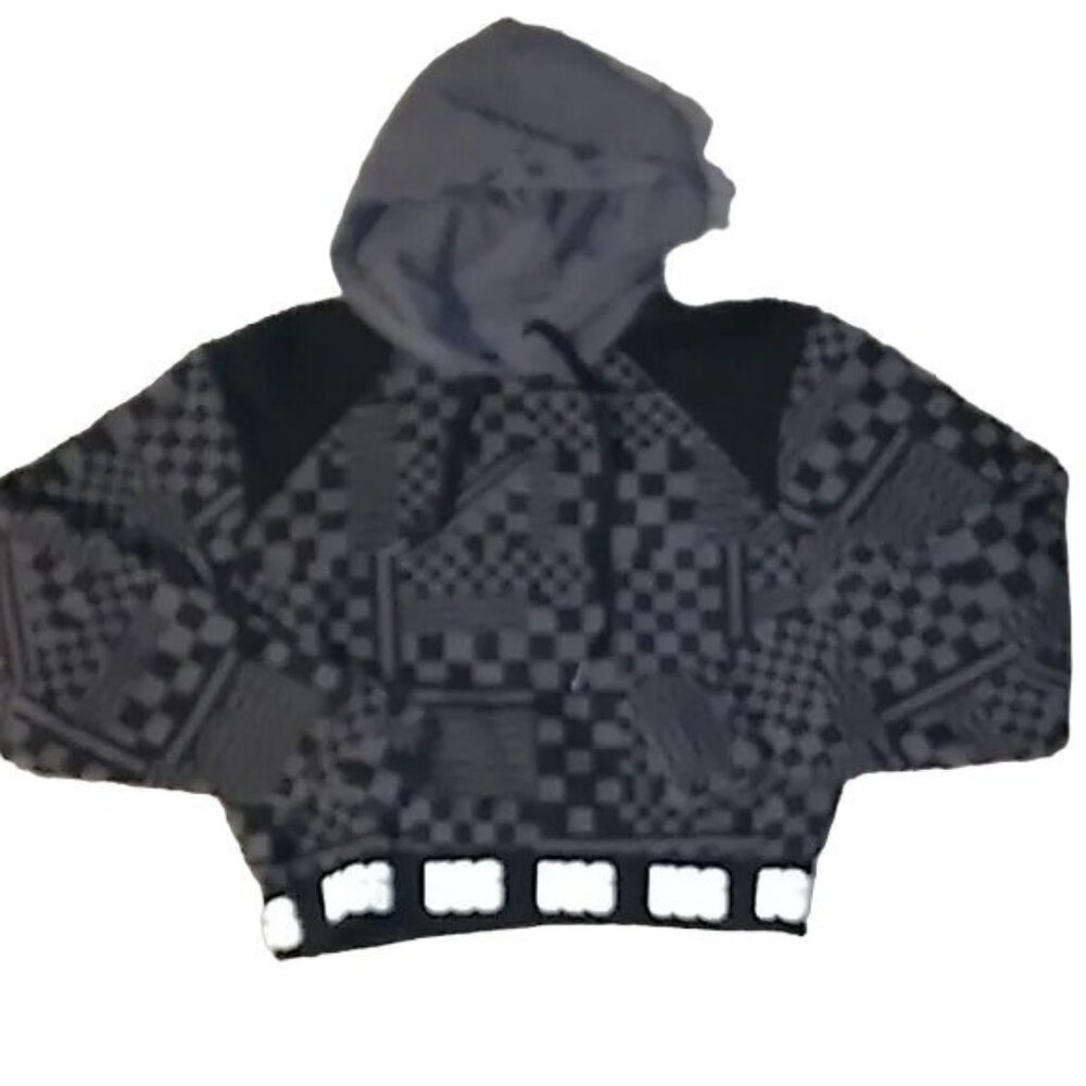 UGG Mallory Gray Checkered Cropped Hoodie - Picture 6 of 8